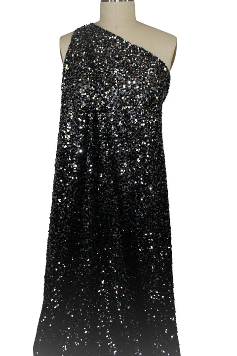Sequined Soft Mesh - Black/Silver Gorgeous Fabrics Sequined Soft Mesh - Black/Silver Gorgeous Fabrics