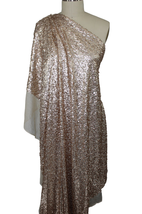 Sequined Soft Mesh - Rose Gold