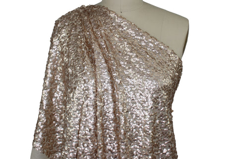 Sequined Soft Mesh - Rose Gold