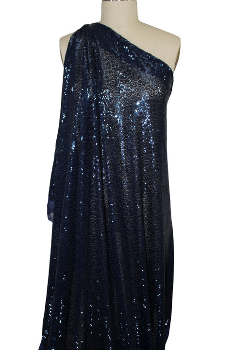Tiny Sequined Mesh - Evening Blue