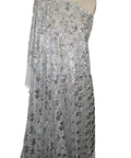 Silver Sequined mesh fabric