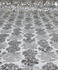 Silver Sequined mesh fabric