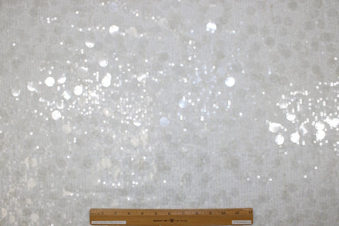 White sequin fabric 