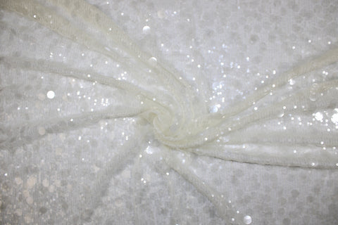 White sequin fabric 