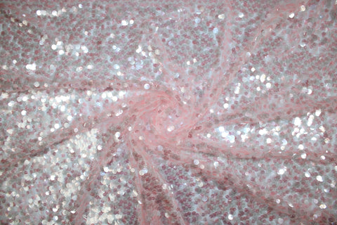 Sequined / Paillette Mesh- Pink