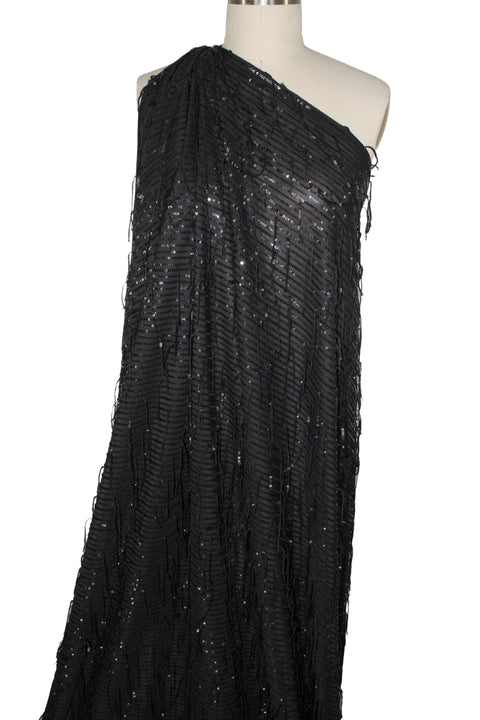 3 1/2 yards of "Flapper Style" Sequined Charmeuse - Black Gorgeous Fabrics 3 1/2 yards of "Flapper Style" Sequined Charmeuse - Black Gorgeous Fabrics