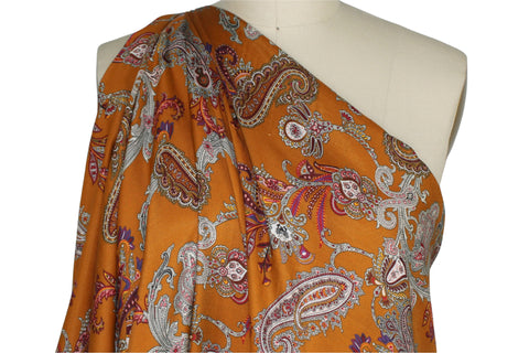 Paisley soft silk twill
