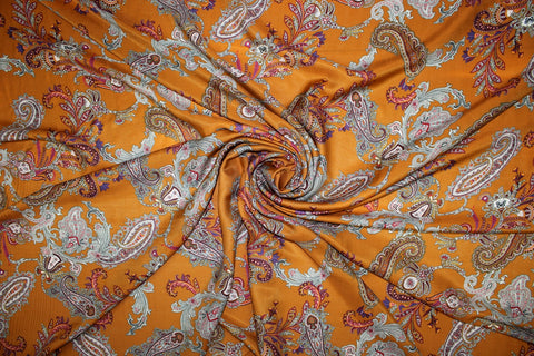Paisley soft silk twill