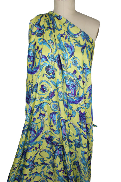 Raphaelite-style print silk twill 