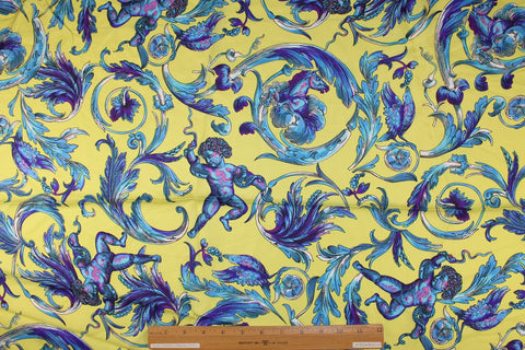 Raphaelite-style print silk twill 