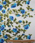 0scar rose print border silk twill