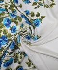 0scar rose print border silk twill