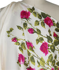 0scar de la Renta rose border print silk