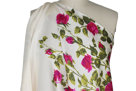 0scar de la Renta rose border print silk