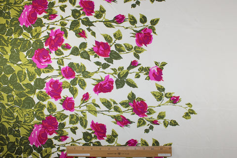 0scar de la Renta rose border print silk