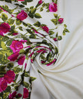 0scar de la Renta rose border print silk