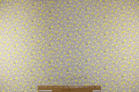 Make Lemonade Wide and Heavy Silk Twill - Yellow/Ecru on Ivory