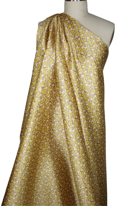 Floral/lemon print silk twill