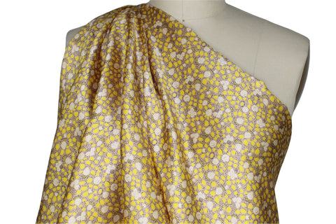 Floral/lemon print silk twill