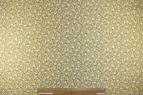 Floral/lemon print silk twill