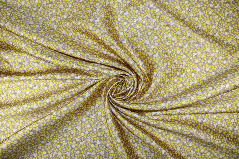 Floral/lemon print silk twill