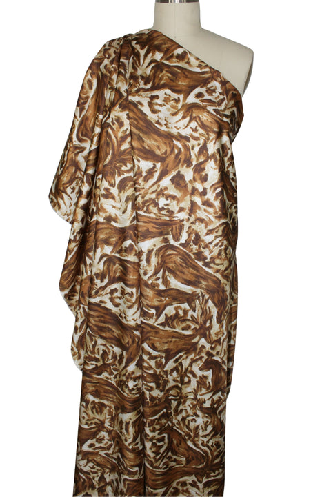 Animals print silk twill from Italy