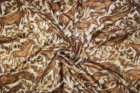 Animals print silk twill from Italy