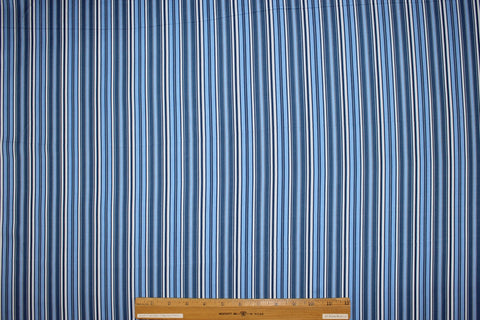 Blue striped silk twill
