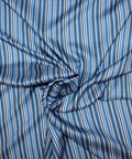 Blue striped silk twill