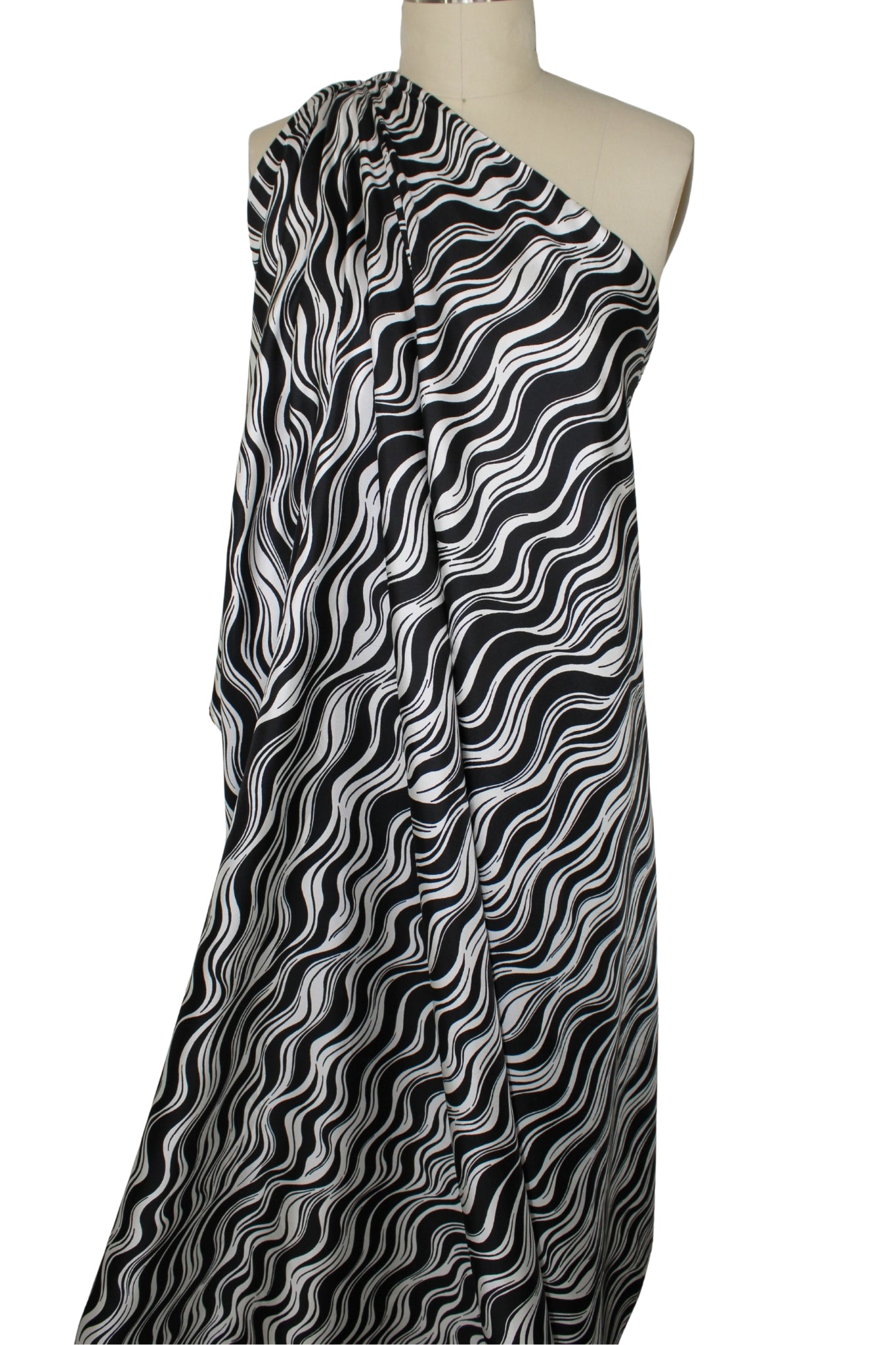 Wave Rider Silk Twill - Black and White – Gorgeous Fabrics