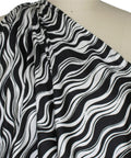Wavy print silk twill in black and white