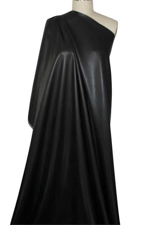 Stretch suede-backed pleather