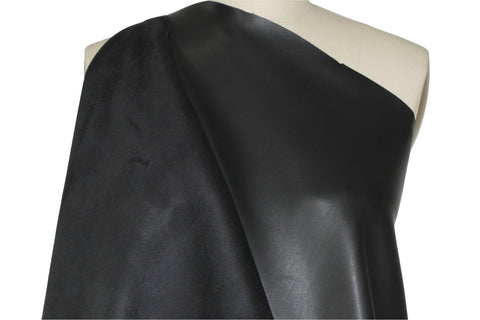 Stretch suede-backed pleather