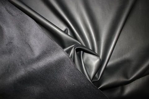 Stretch suede-backed pleather