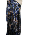 Abstract print stretch panne velvet