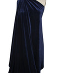 Navy blue stretch velvet