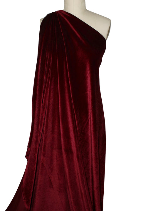 Wine colored stretch velvet