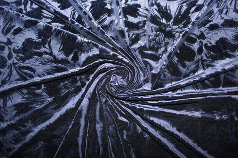 Floral shadow print stretch velvet