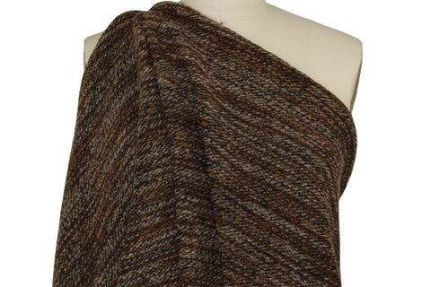 Italian Chunky Sweater Knit - Heathered Brown