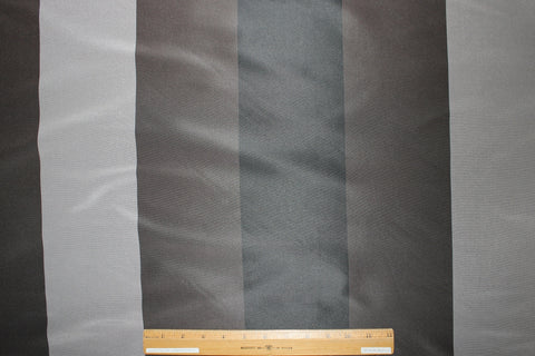 Striped Heavy Silk Taffeta - Black/Brown/Gray