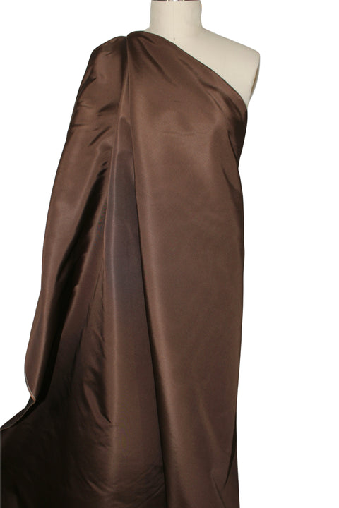 Chocolate brown silk faille taffeta