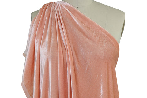 NY Designer Silk Velvet - Peaches & Cream