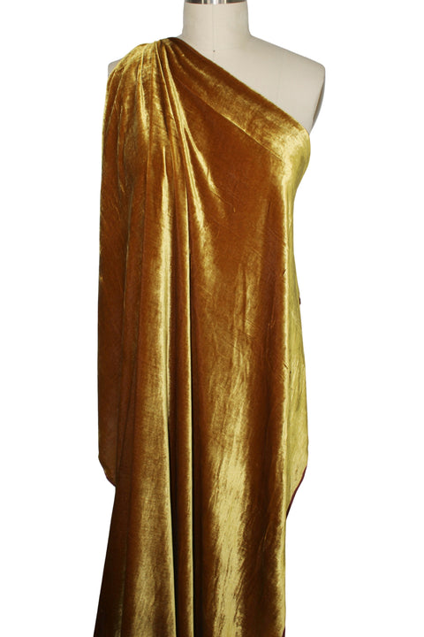 Iridescent gold silk velvet