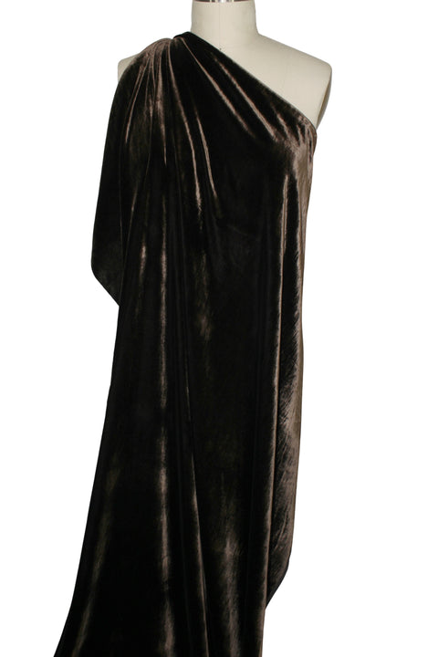 Chocolate brown silk velvet