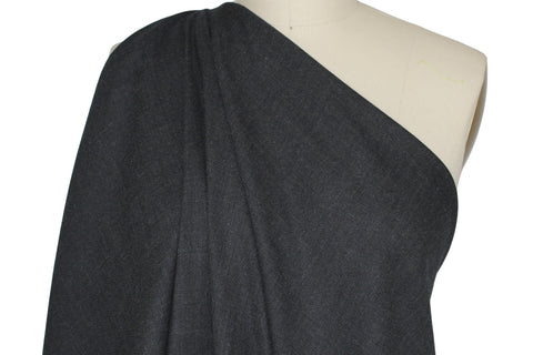 Heathered black wool broadcloth