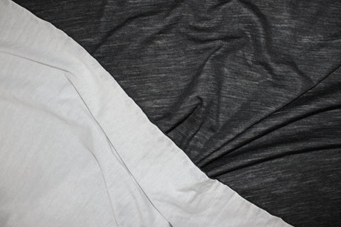 Wool/Cotton Double Cloth Jersey - Black/White
