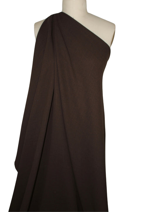 Brown wool crepe double cloth