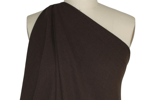 Brown wool crepe double cloth