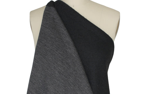 Extra Wide Luxury Novelty Wool Double Knit - Black/Charcoal