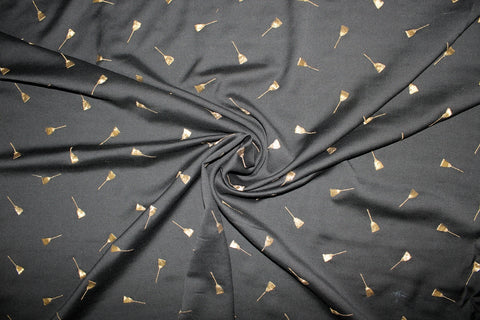 Clean Sweep Embroidered Wool - Gold on Black